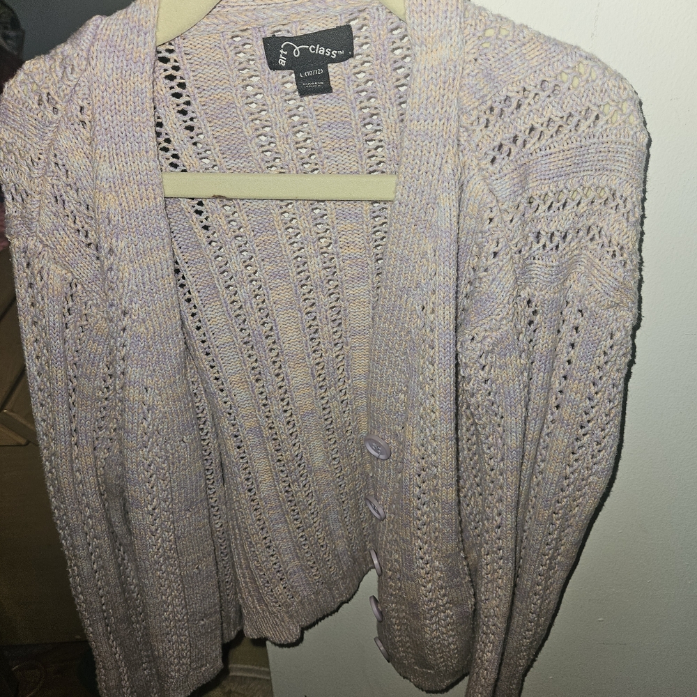 Class Club Light Purple Knit Cardigan